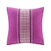 Echo Vineyard Paisley Modern Linen Down Throw Pillow , Global Inspired Embroidered Square Fashion Decorative Pillow , 18X18 , Vivid Viola