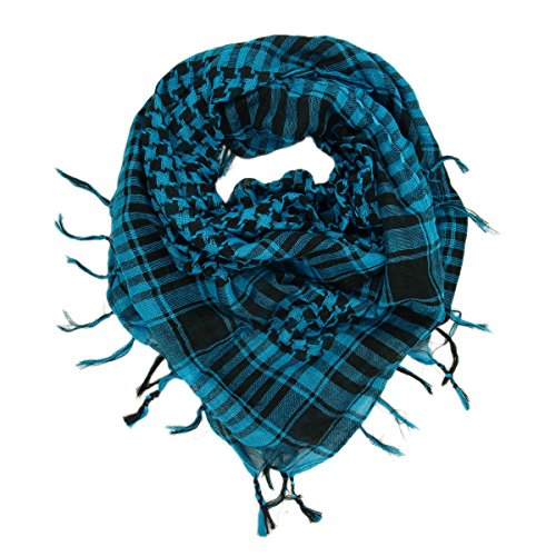 TrendsBlue Trendy Plaid & Houndstooth Check Soft Square Scarf, Light Blue &Black