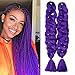 HVAXING 82 inch Ombre Jumbo Braiding Hair Extensions 2Pcs/Lot 165g/pcs High Temperature Kanekalon Fiber Crochet Twist Braids (Purple)