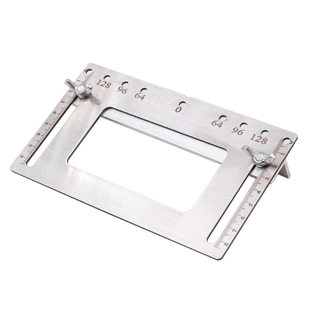 POFET Stainless Steel Drilling Jig Hole Punch Measuring Template for Furniture Door Handle Hole Punch Hole Punch Locator