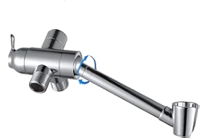 YDmeet All Metal Shower Diverter Valve with HandShower Holder - Upgraded 3 Way Shower Head for Handheld and Fixed Rain Showerhead - Universal G1/2 Bathroom Part, Polished Chrome