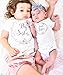 Newborn Baby Girls Romper Tops White Shirt Sisters Outfits Clothes Set (0-3 Month, Little Sister)