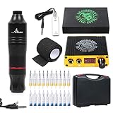 Dragonhawk Cartridge Tattoo Machine Kit Pen Rotary Tattoo Machine Cartridge Needles Power Supply for Tattoo Artists 1013-7 (Atom)