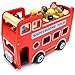 Wooden Wheels Double-Decker Red Tour Bus with 8 Tourists by Imagination Generation