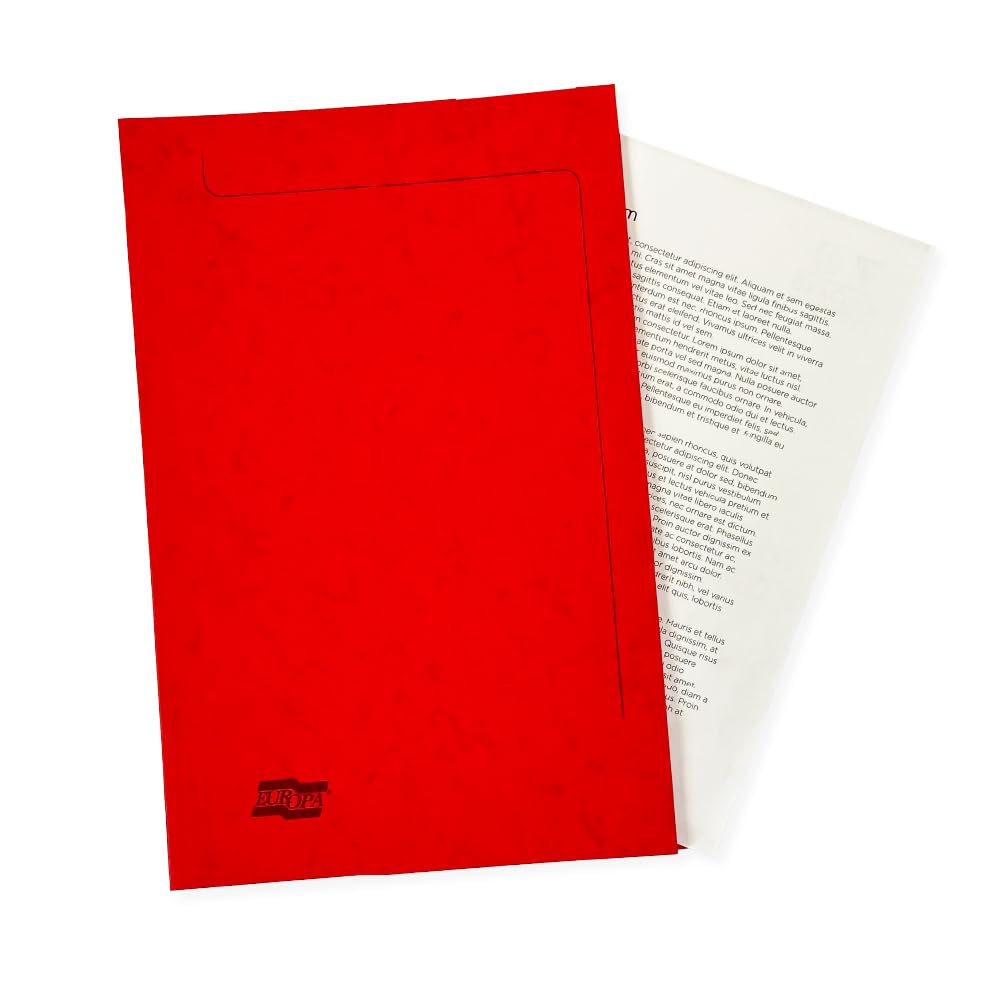 Exacompta - Ref 4828Z - Europa - Square Cut Folder, 265gsm Genuine Premium Pressboard, 240 x 30mm, Suitable for A4 Documents, FSC Certified - Red, Pack of 50
