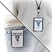 ID Badge Holder Wallet with Lanyard, Metal Clip with 4 Cards Slot, Vertical (Black)