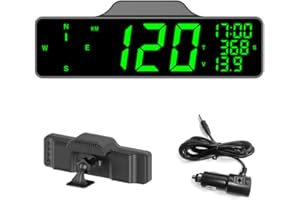 Skymii C3060 Digital GPS Car Speedometer with Compass Universal Heads Up Display for Cars Truck 8.0 inch Large LCD screen HUD with MPH Odometer Battery Voltage Display Speeding Alert for All Vehicles