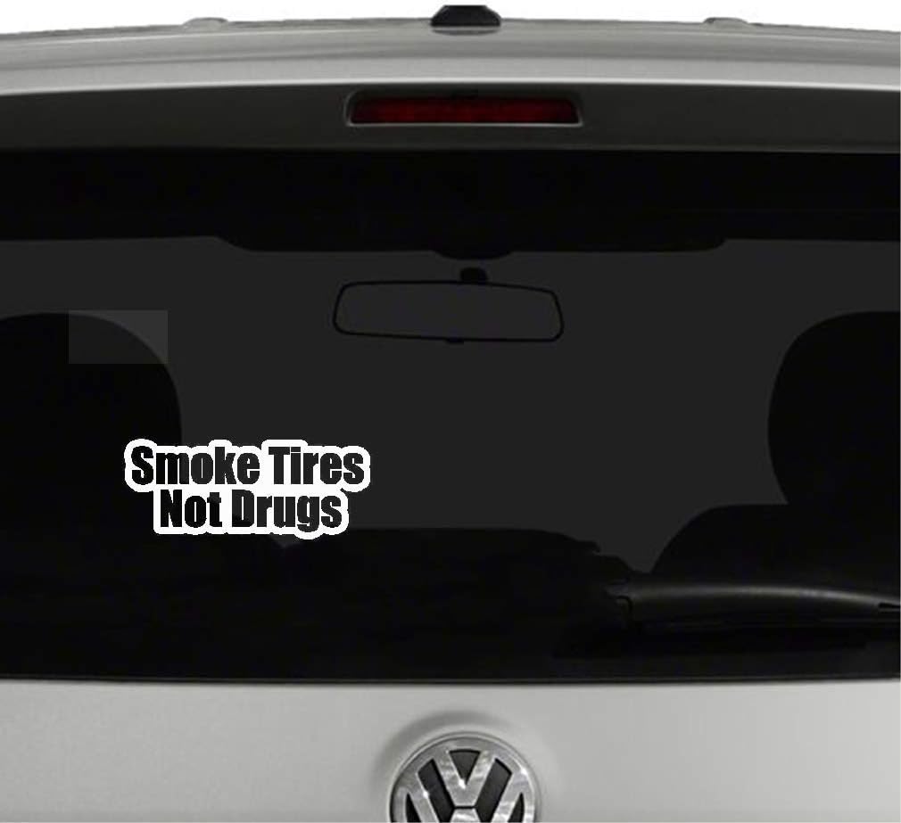 Magnet Car Sticker 14.8Cmx6Cm Personality Smoke Tyres Not Drugs Car Sticker Decal for Car Laptop Window Sticker
