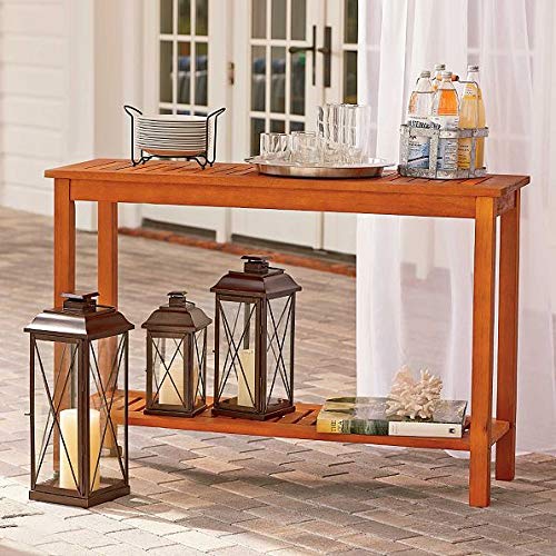 Eucalyptus Wood Console Table Outdoor Patio Furniture (Natural