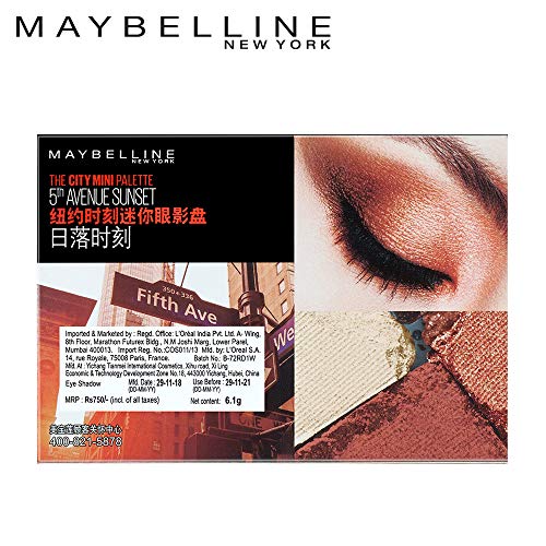 Maybelline New York Eyeshadow Palette, 6 Highly Blendable Shades, Sheer Finish, City Mini Palette, 5th Avenue Sunset, 6.4g 5 Maybelline New York Eyeshadow Palette, 6 Highly Blendable Shades, Sheer Finish, City Mini Palette, 5th Avenue Sunset, 6.4g - Image 5