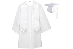 OSBO GradSeason Unisex Matte Kindergarten Graduation Gown Cap Tassel Set 2025 with White Plain Stole