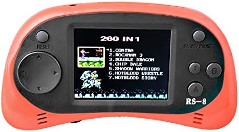 MINGTA Kids Classic Retro Portable Handheld Video Game Console Rechargeable Player 2.5"LCD 8 Bit 260 in 1 games (Orange)