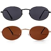 GIFIORE Oval Sunglasses Vintage Retro 90s Sunglasses Trendy Designer Glasses for Women Men