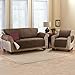 Collections Etc Reversible Quilted Furniture Protector Cover, Chocolate/Tan, Sofa