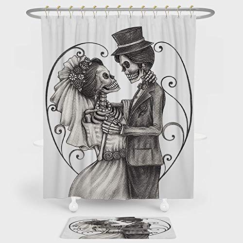 Iprint Day Of The Dead Decor Shower Curtain And Floor Mat