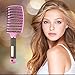 Boar Bristle Hair Brush Kaiercat® - Best at Detangling Thick Hair Vented For Faster Drying-100% Natural Boar Bristles for Hair Oil Distribution (Pink)