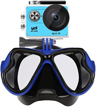 YDI Diving Mask Snorkeling Mask, Compatible with GoPro Hero 5/4/3, Xiaomi Yi, YDI, SJCAM, AKASO, APEMAN, Campark, Victure, VTIN Action Sport Camera