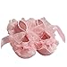 FlyingP Mary Jane Shoes Baby Infant Soft Sole Princess Lace Trim Socks for 3-6 Months Baby Girls