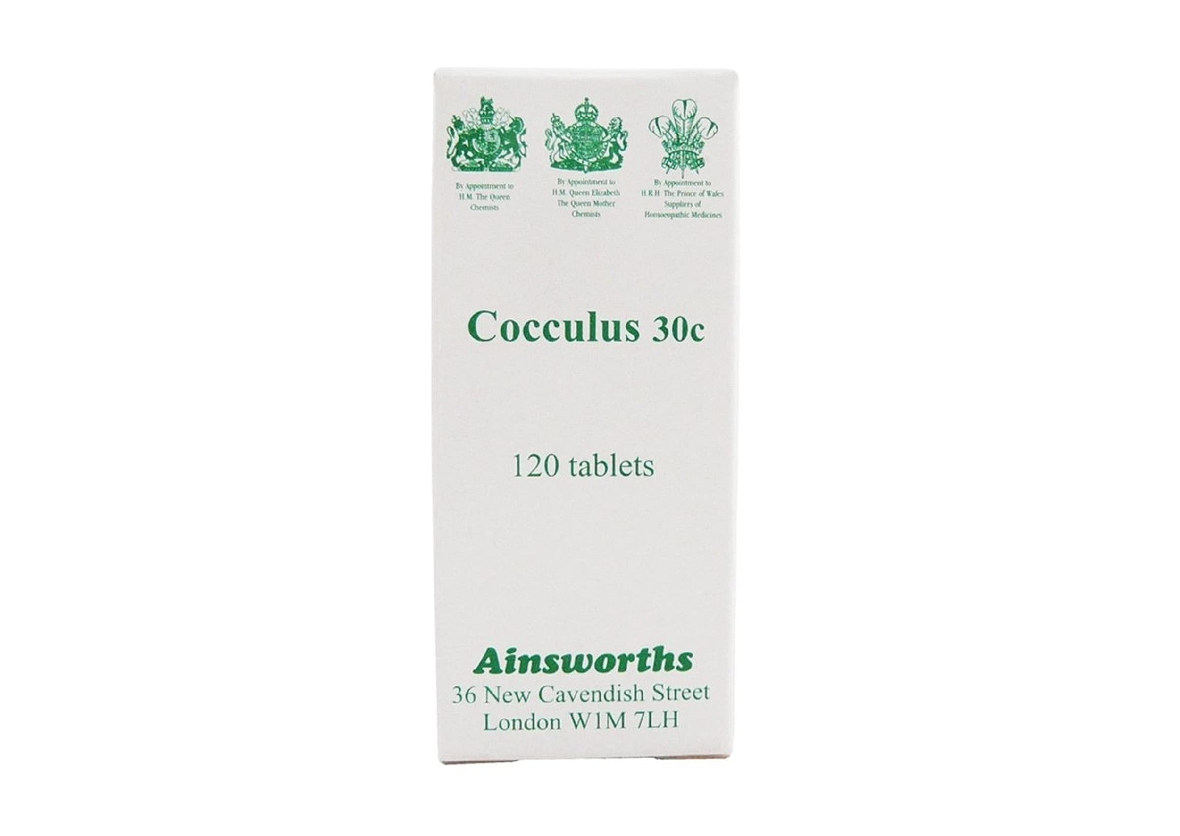Ainsworths 30C Cocculus Homoeopathic Remedy - Pack of 120 Tablets