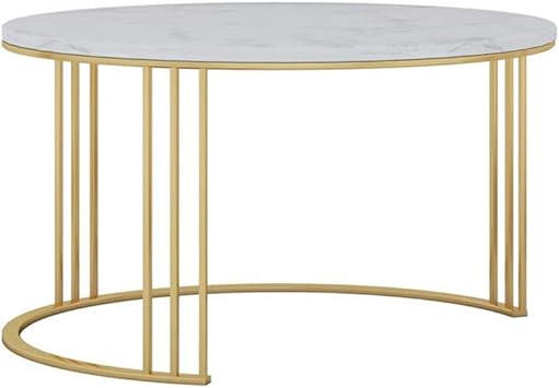 Amazon De Feifei Beistelltisch Schmiedeeisen Marmor Rund Multi Funktion Mini Couchtisch 80