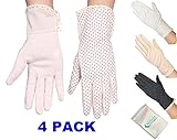 Gellwhu 4 Pairs Women Girls Outdoor Summer Sun UV Protection Driving Gloves
