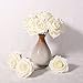 Febou Artificial Flowers, 50pcs Real Touch Artificial Foam Roses Decoration DIY for Wedding Bridesmaid Bridal Bouquets Centerpieces, Party Decoration, Home Display (Delicate Type, Ivory)