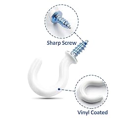 PHITUODA 50Pcs 1/2-Inch Cup Hooks Ceiling