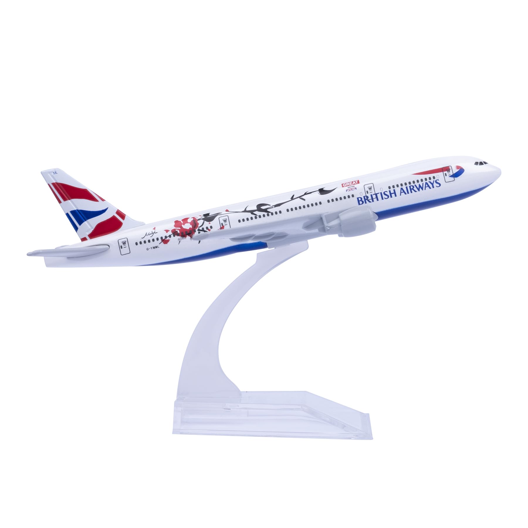 Bswath 1:400 Scale British B777 Metal Plane Model - Die-cast Alloy Airplane for Gift and Collection