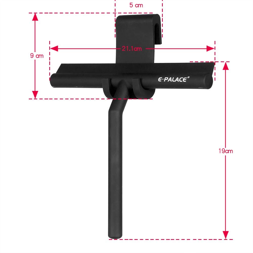 E.Palace All-in-one Sillicone Squeegee for Shower, Window and Car Glass and Kitchen.with Hook - Black