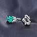 JewelryPalace Luxury 7.6ct Nano Russian Simulated Emerald 925 Sterling Silver Hoop Earrings