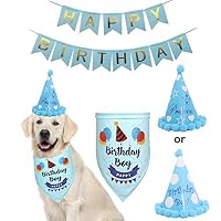 Yosbabe Dog Birthday Decorations Kit Dog Birthday Bandana Pet Scarfs Dog Birthday Party Cone Hat Cute Doggie Birthday Banners Great Dog Birthday Outfit and Decoration Set for Dog Puppy