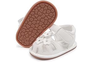 Babelvit Infant Baby Girl Boy Sandals Comfort Premium Summer Outdoor Casual Beach Shoes with Flower Bowknot Anti Slip Rubber Sole Newborn Toddler Prewalker First Walking Shoes