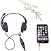 Arama Binaural Headset with Noise Canceling Boom Mic and Adjustable Fit Headband for iPhone Samsung Blackberry LG Huawei HTC ZTE Mobile Phone and Smartphones with 3.5mm Jack (A200MP-D)