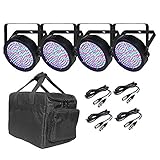 (4) Chauvet SlimPar 64 LED Slim Par Can Pro DJ RGB Light Effects + Case + Cables