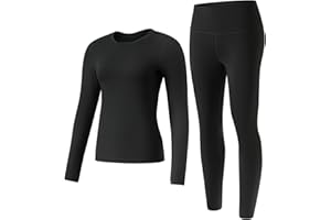 gagli Thermal Underwear Set for Women Long Johns with Fleece Lined, Base Layer Cold Weather Top Bottom