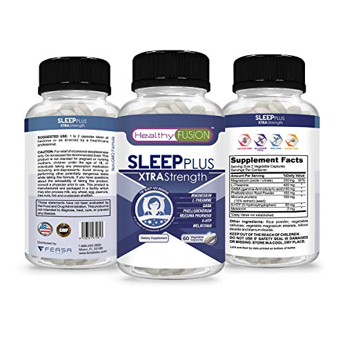 Sleep Plus Xtra Strength Melatonin + 5HTP + Magnesium + LTheanine + GABA + Phellodendron