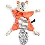 Vitscan Stuffless Dog Toys for Puppy, Crinkle Squeaky Dog Chew Toys Squirrel Plush Dog Toy with Rope Knots for Small Dogs (Squirrel)