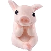 Big Hand Painted Pig Squishy Toys，Pink Large Cute Ultra Soft Kitty Squeeze Fidget Toys for Stress Relief ,Kawaii Squishies Sticky Animal Toys for Adults Kids, Sensory Balls Toys for Autism（TS
