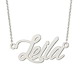 BYBWBL Leila Name Pendant Necklace Silver Color