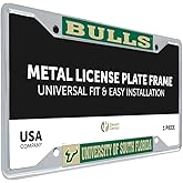Desert Cactus University of South Florida Car Accessories Bulls Metal License Plate Frame and Tag Holder for Front or Rear of Car (Mascot)