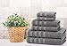 Premium, Luxury Hotel & Spa Quality, 6 Piece Kitchen and Bathroom Turkish Towel Set, Cotton for Maximum Softness and Absorbency by American Soft Linen, [Worth $78.95] (RockRidge Grey)