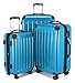 Hauptstadtkoffer Luggages Sets Glossy Suitcase Sets Hardside Spinner Trolley Expandable (20', 24' & 28') TSA (Cyan blue)