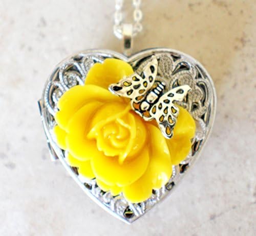 Yellow Rose Music Box Locket