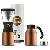 Asobu Coldbrew Portable Cold Brew Coffee Maker With a Vacuum Insulated Stainless Steel 18/8 Carafe with Pouring Handle (Coppe