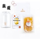 Kombucha Starter Kit for Home Brewing, Includes SCOBY, 1 Gallon Glass Jar, Tea Blend Sachets, Filter and Bands