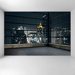 Wall Mural 3D Cityscape Removable Wallpaper Wall Sticker for Bedroom Living Room - 66x96 inches