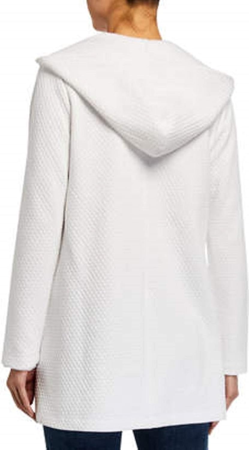 Eileen Fisher Organic Cotton Diamond Hooded Long Jacket