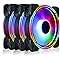 Conisy Rainbow Series 120mm Case Fan for Computer Case, Super Silent Efficient RGB LED PC Cooling Fan - 3 Pcs (Multicolor)