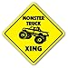 Monster Truck Crossing Sign Zone Xing | Indoor/Outdoor | 12