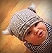 Ypser Cute Bull Horn Beanie Cap Handmade Knitted Crochet Viking Beanie